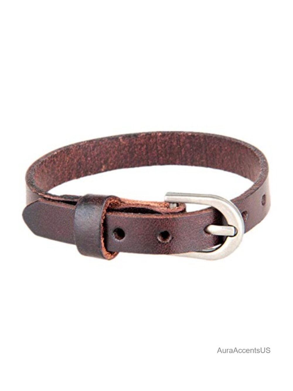 Leather Wristband Bracelet Buckle Closure Adjustable Bangle